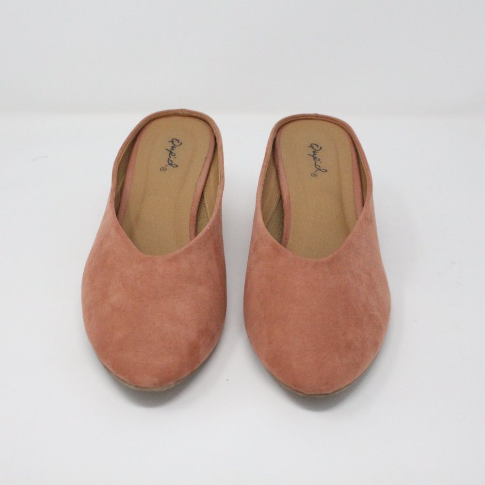 dusty pink mules